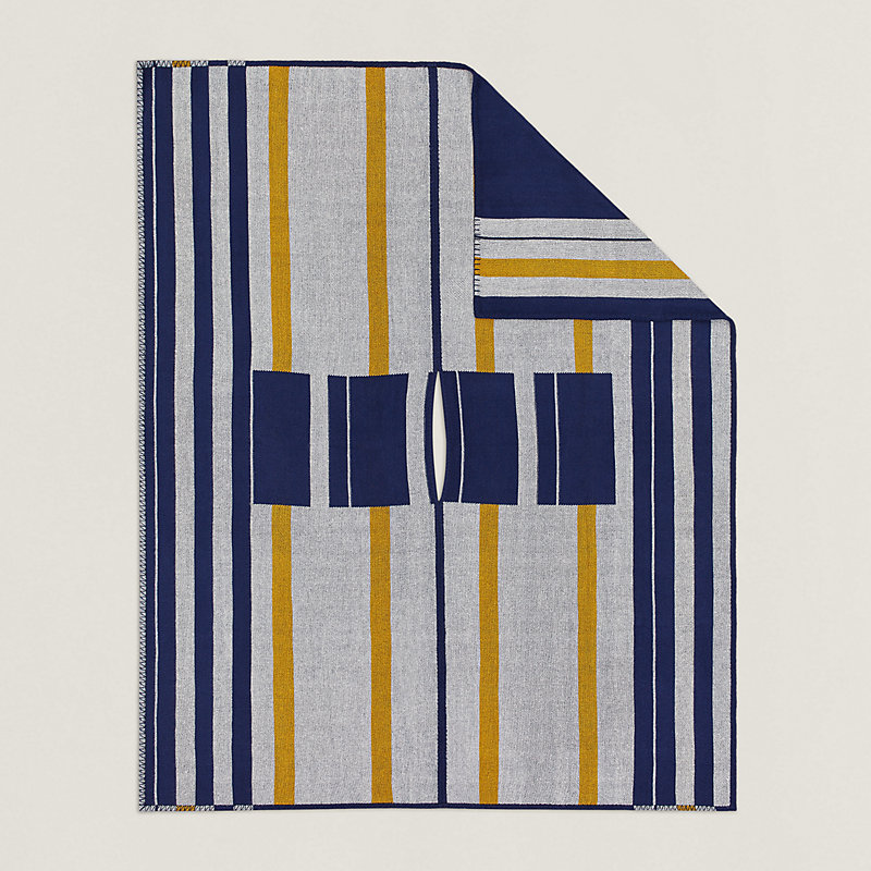 H Bayadere poncho blanket | Hermès USA